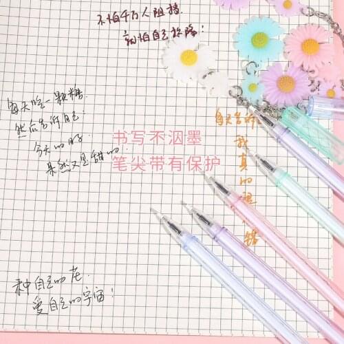 24 Pcs Korean Girls Heart Daisy Pendant Gel Pen Cute Creative Flower Pen Student Kawaii Stationery Office Supplies Wholesale