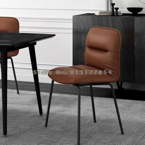 Nordic light luxury dining chair home bedroom makeup chair net red ins chair designer comfortable back stool iron art
