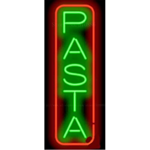 Pasta Vertical NEON SIGN REAL GLASS BEER BAR PUB LIGHT SIGNS store display Restaurant shop food subs Advertising Lights 17*14"