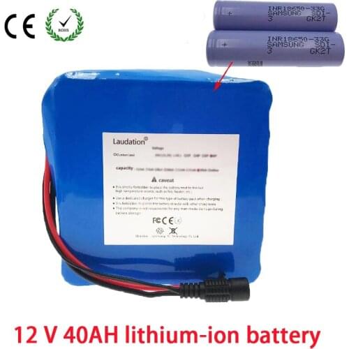 12V 40Ah Lithium Battery 18650 3S 12P High Capacity High Quality Lithium Battery Pack 11.1V 12.6V With 40A BMS