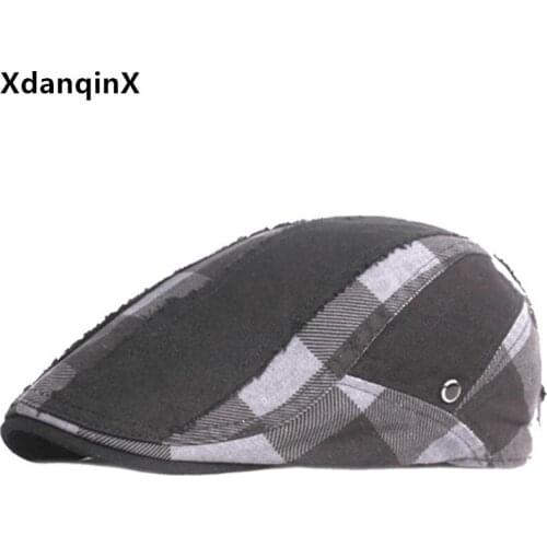 XdanqinX 2021 New Spring Cotton Berets For Men Simple Personality Retro Youth Mens Hat Adjustable Size Sports Caps Snapback Cap