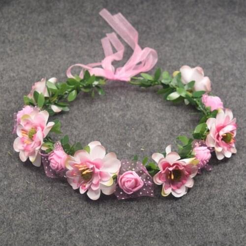 Baby Girls Crown Flower Wreath Hairband Kids Floral Headband Women Headwear Accessories For Bridesmaid Tiara Photo decoration