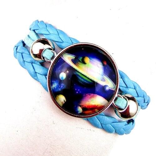 1pc universe, outer space, galaxy, Galactic System Leather Bracelets Male and Female Bracelet Best Gifts