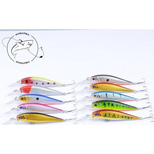 10Pcs/Lot 10cm/9.6g Sea Fishing Lure Minnow Hard Bait Crankbait Wobblers Peche Bass Artificial Baits Pike Carp Lures Swimbait