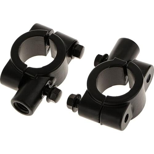 2x Motorcycle Motorbike 7/8'' Handlebar Mirror Mounting Clamp Bracket Black