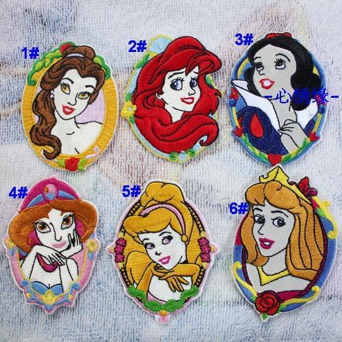 6pcs/set fabric princess iron on barbapapa jacket patches for clothing girls dress patch husky set kids children