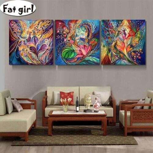 Multiple pictures diamond painting 5D diy Abstract Flowers bloom Phoenix Mosaic Cross stitch square round drill decoration gift