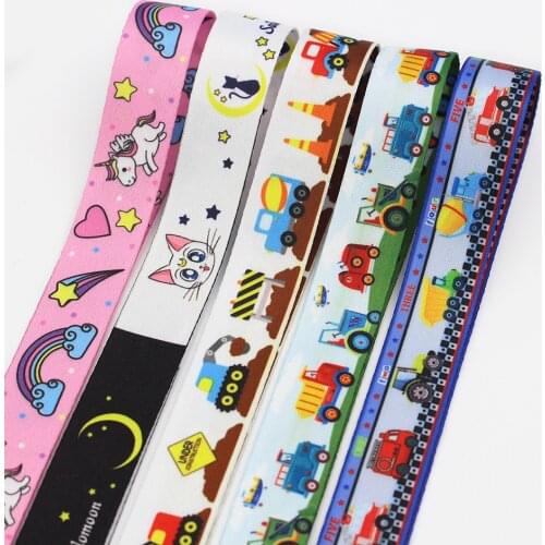 L-201015- 1224 20mm 5yards Double sided cartoon mobile phone Ribbon DIY key with mask hanging rope and kettle belt