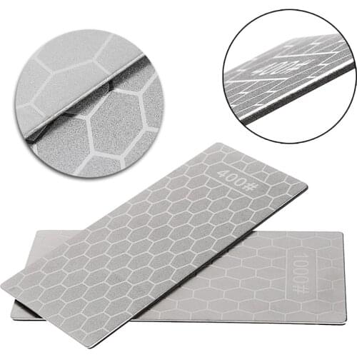 Double Dual Sided Sharpener Diamond Knife Sharpening Stone Whetstone 400# 1000