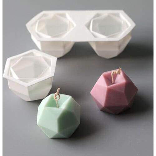 Candles Molds Crafts Baking Making Rhombus Ball Silicone 3D Dessert Mould Magic Ball Cube Mousse Baking Mold Tool