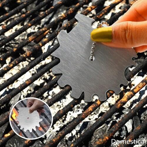 Grill Scraper Tool Stainless Steel BBQ Grill Brush Bristle Free Cleaner Bottle Opener Accessories Kitchen Tools With Brush