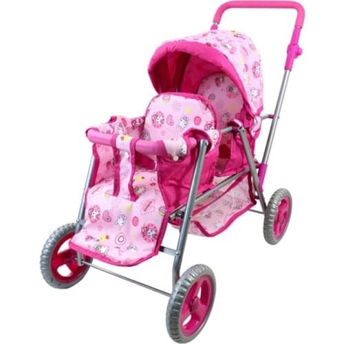 Pretend Play Doll Stroller Furniture Toys Dollhouse Stroller Trolley Children Simulation Toys Baby Pram for Kids baby gifts