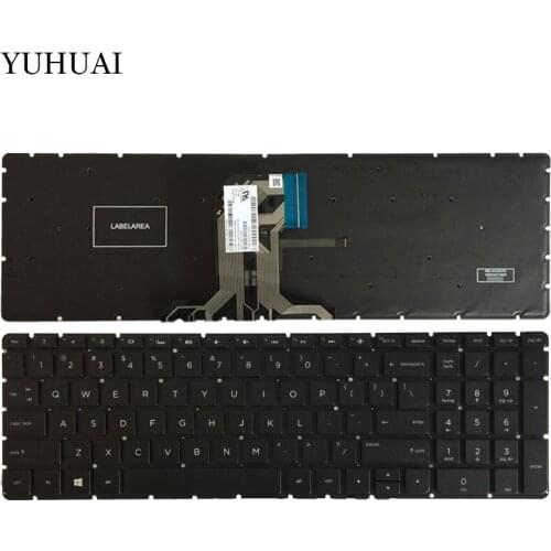 US laptop keyboard For HP 15-ba 15-ba000 15-15-ba100 15-bd 15-bd000 15-bd100 15-bf 15-bf000 black keyboard no frame With Backlit