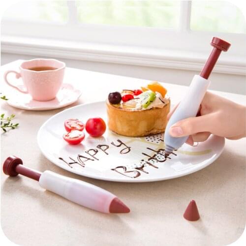 Pastry Icing Cream Chocolate Cake pen dessert Decorating Syringe Silicone Plate Paint Pen Cake Cookie Biscuit Pastry Tools