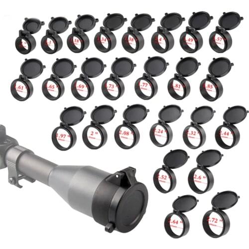 25.5-69MM Rifle Scope Lens Cover Flip Up Quick Spring Protection Cap Objective Lense Lid Airsoft Caliber 23 Different Sizes