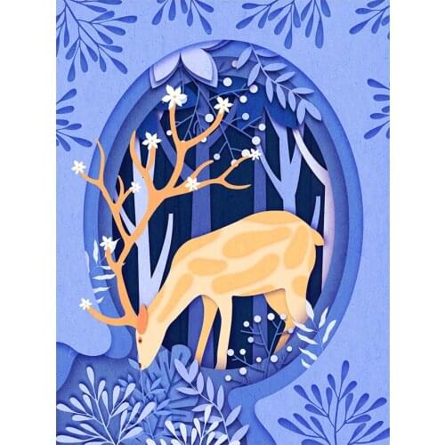 Forest Cartoon Deer Diamond Painting Round Full Drill Animal Nouveaute DIY Mosaic Embroidery 5D Cross Stitch Home Decor Gifts