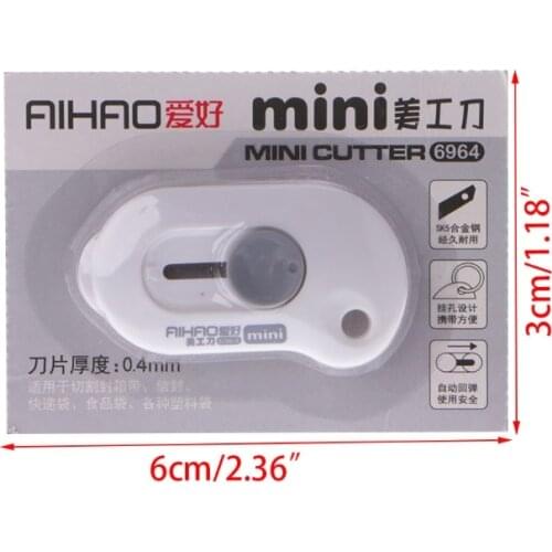 Cute Solid Color Mini Portable Utility Knife Paper Cutter Office Stationery P9YA