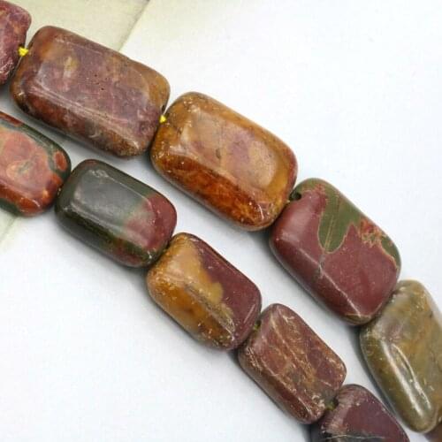 Multicolor picasso rectangle loose beads 10x14mm 13x18mm size optional 15" DIY stone women jewelry making