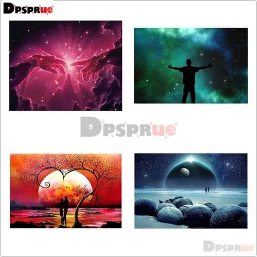 Dpsprue Full 5D DIY Square/Round Diamond painting Kit Cross stitch Beloved Scenery 3d embroidery mosaic Wall sticker Gift BK