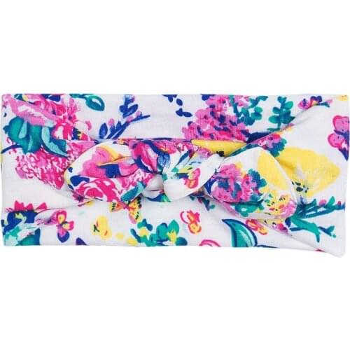 New Kids Girls Baby Headband Print Flower Floral Print Cotton Hair Band Accessories Headwear Mon Casual