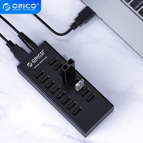 ORICO 16 Ports USB Hub With Power Adapter USB Multiple Extension Industrial Testing Port Expander For Macbook Pro Accessories