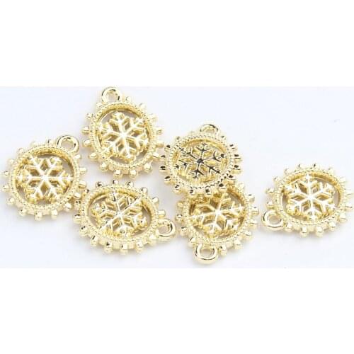 Zinc Alloy Snow Flowers Pendant Charms 10pcs/lots 15mm Earring Charms for Jewelry Making Bulk Wholesale