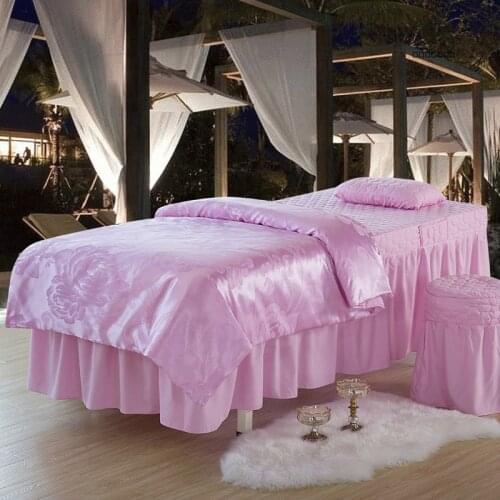 US Style Massage Salon Bedsheet Beauty Shop Bedding Sets Jacquard Like Feeling Good Quality Duvet Cover Pillowcases Bedlinen