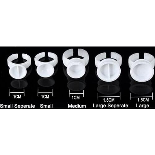 Pro Plastic Tattoo Ink Ring 200pcs for Eyebrow Permanent Makeup All Sizes white Tattoo Pigments Ink Holder Rings Container/Cup