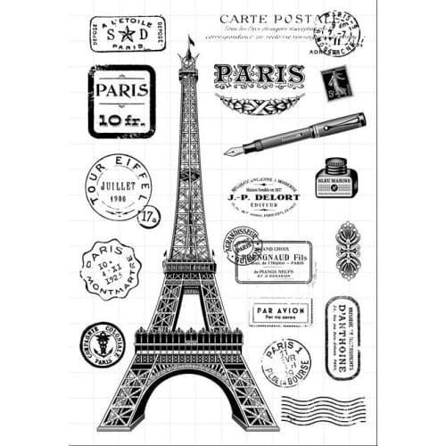 Eiffel Tower Transparent Clear Silicone Stamp/Seal for DIY scrapbooking/photo album Decorative clear stamp sheets/5431