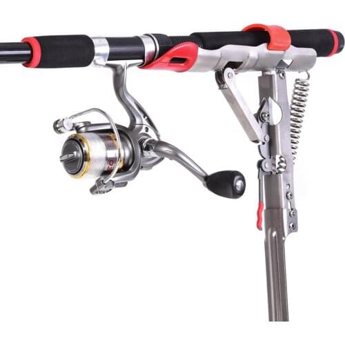 Foldable Automatic Double Spring Angle Fishing Pole Tackle Bracket Anti-Rust Steel Fishing Brackets Rod Holder Fish Bite Tackle