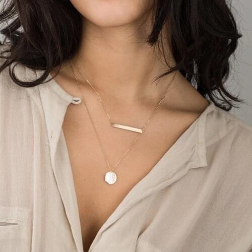 Stylish Simple Stainless Steel Necklace for women Fashion Korean Style Necklaces Jewellery Statement Necklace