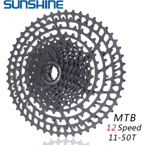 SUNSHINE MTB 12 Speed SLR Cassette 11-50T 12s Wide Ratio UltraLight CNC 12V Freewheel Mountain Bike Bicycle Parts for Shimano