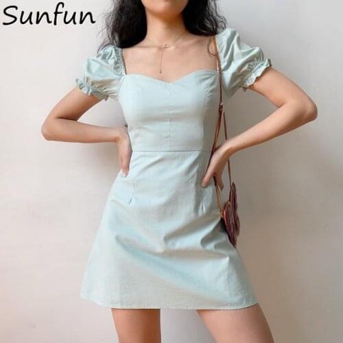 Голубые летние платья Suofun China At AliExpress