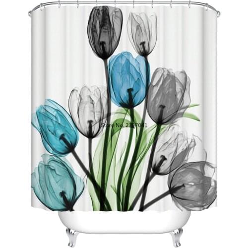 Tropical Green Plant Palm Leaf Monstera Shower Curtains Bathroom Curtain Frabic Waterproof African Shower Curtains Set with Hook