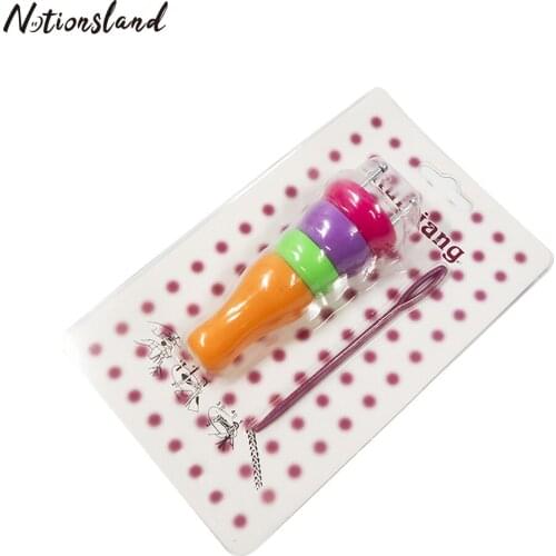 Knitter Plastic Yarn Wool Knit Spool Loom Set Mini Knitted Knitting Weaving Tool with Needle Crochet Hook for DIY Craft Tool