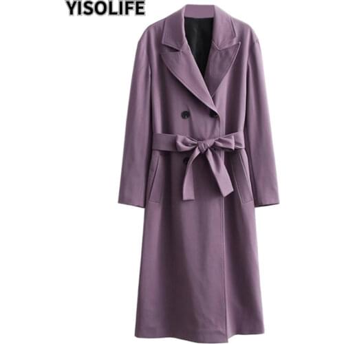 Женские двубортные тренчи YISOLIFE China At AliExpress
