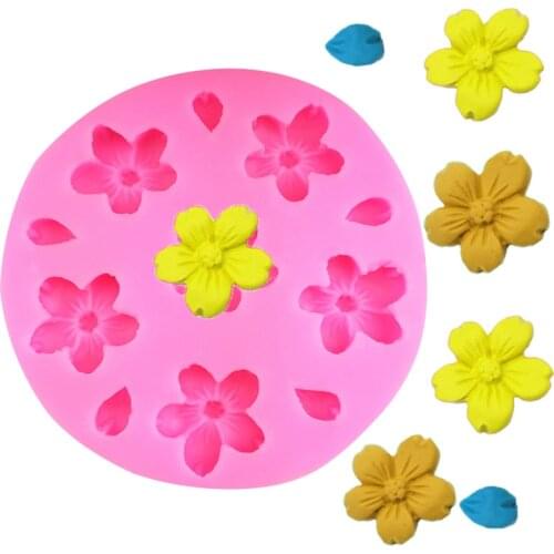 1PC high-quality silicone petal cake mold fondant molds drop flower shape DIY fondant baking decoration clay plaster mold