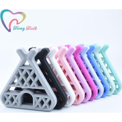 1 PC Woodland Theme Silicone Teepee Teether Baby Pendant BPA Free Tee-pee Shape Food Grade Teething Toys Chewable Pendant