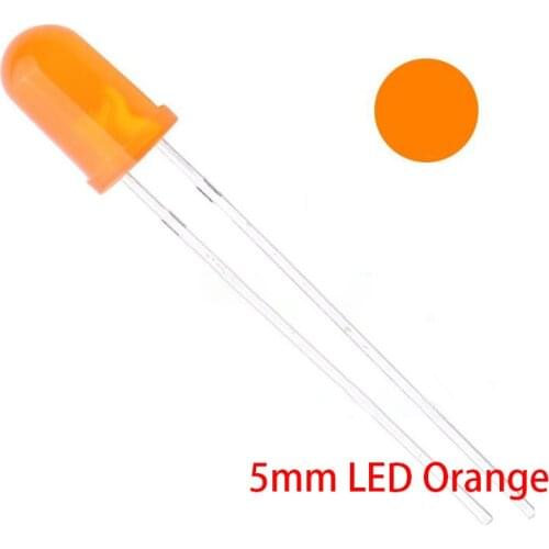 100PCS 5mm LED Orange Light-emitting Diode Feet Long 16-18mm DIP Led Diode Orange Colour NEW