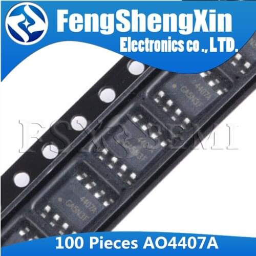 100pcs/lot AO4407 SOP8 AO4407A SOP AO4407AL SOP-8 P-Channel Enhancement Mode Field Effect Transistor AO4407 SOP-8