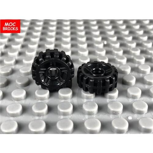 20pcs/lot MOC Bricks DIY Wheel Black Tire 14.5mm D. Solid Smooth fit with 50945 figure Building Blocks Toys for children Gifts