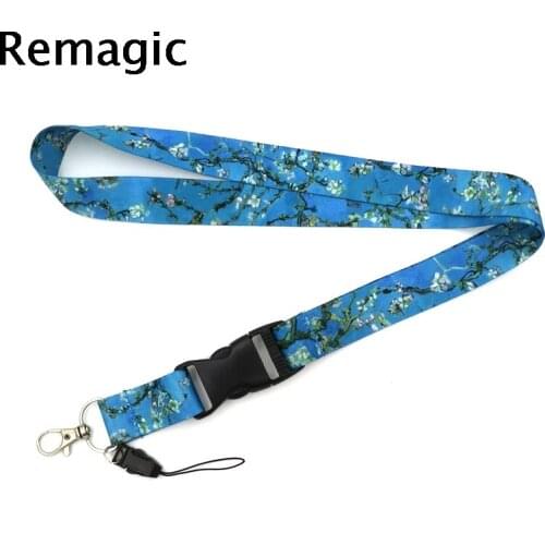 20pcs Branches of an almond tree in blossom Lanyard for Keys Phone Cool Neck Strap Camera Whistle ID Badge Cute webbings ribbons
