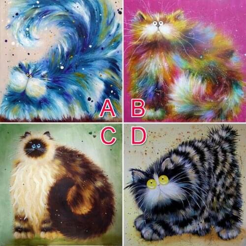 3D Needlework Diamond Embroidery Patchwork Diamond Sticker Square DIY Diamond Painting Cross Stitch Colours CAT