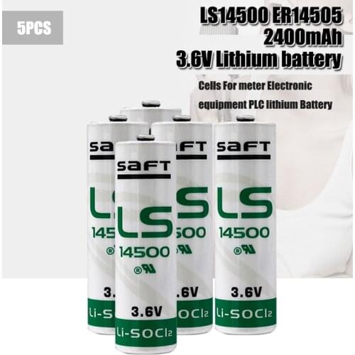 5pcs/Lot SAFT 3.6V 2400mAh LiSOCl2 Battery for AA XL-060F LS-14500 LS14500 ER14505 LS-14500C PLC CNC SMB LITHIUM NEW