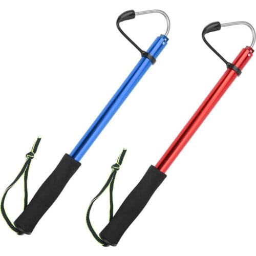 90/120cm Telescopic Fishing Gaff with Stainless Sea Fishing Spear Hook Tackle Ice Fishing Boat EVA Spear Hook Alloy Pole Tool