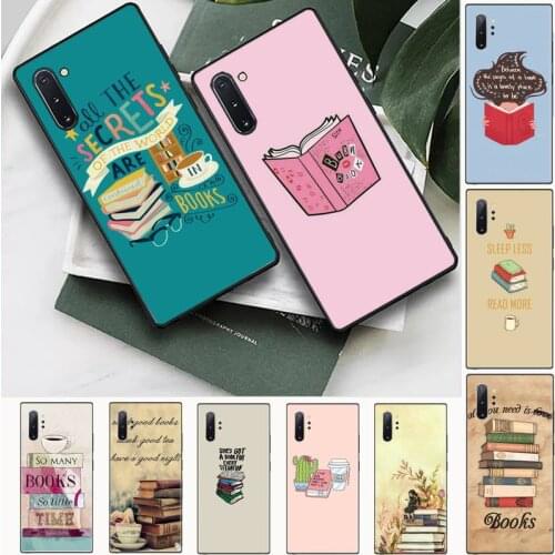 Books Pile Library Reading Phone Case For Samsung Galaxy S8 S9 S10 Plus S10E Note 3 4 5 6 7 8 9 10 Pro Lite cover