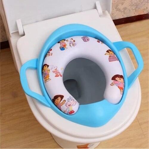 Baby soft toilet training seat cushion child seat with handles baby toilet seats Pedestal Pan FREE SHIPPING Pattern Random