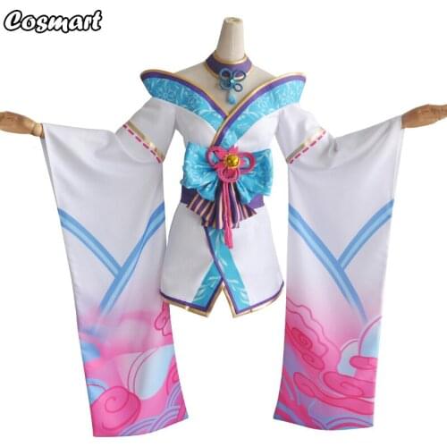 Hot Game LOL Ahri LingHunLianHua Kimono Dress Cosplay Costume Halloween Party Suit For Women New 2020