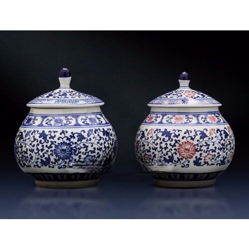 European Style Flower Vine Ceramic Storage Jar with Lid Coffee Bean Tea Cans Food Container Porcelain Modern Home Decoration New