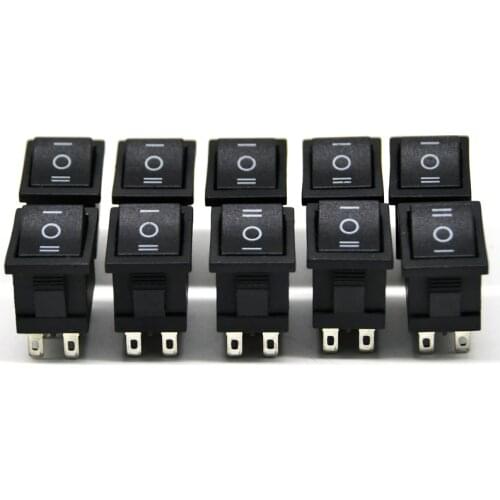 10PCS KCD1 Push Button Switch 15x21mm 2 /3 Pin SPST Mini switches 10A/125V 6A/250V Snap-in On-OFF ON-OFF-ON Boat Rocker Switch